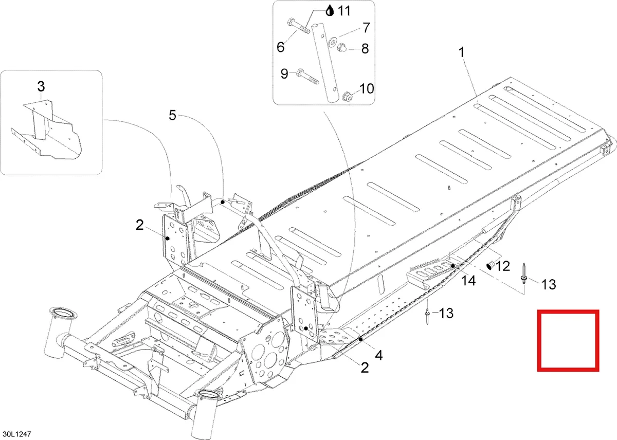 Деталь 605355909 (Деталь Footrest, White) на схеме узла 09- Frame