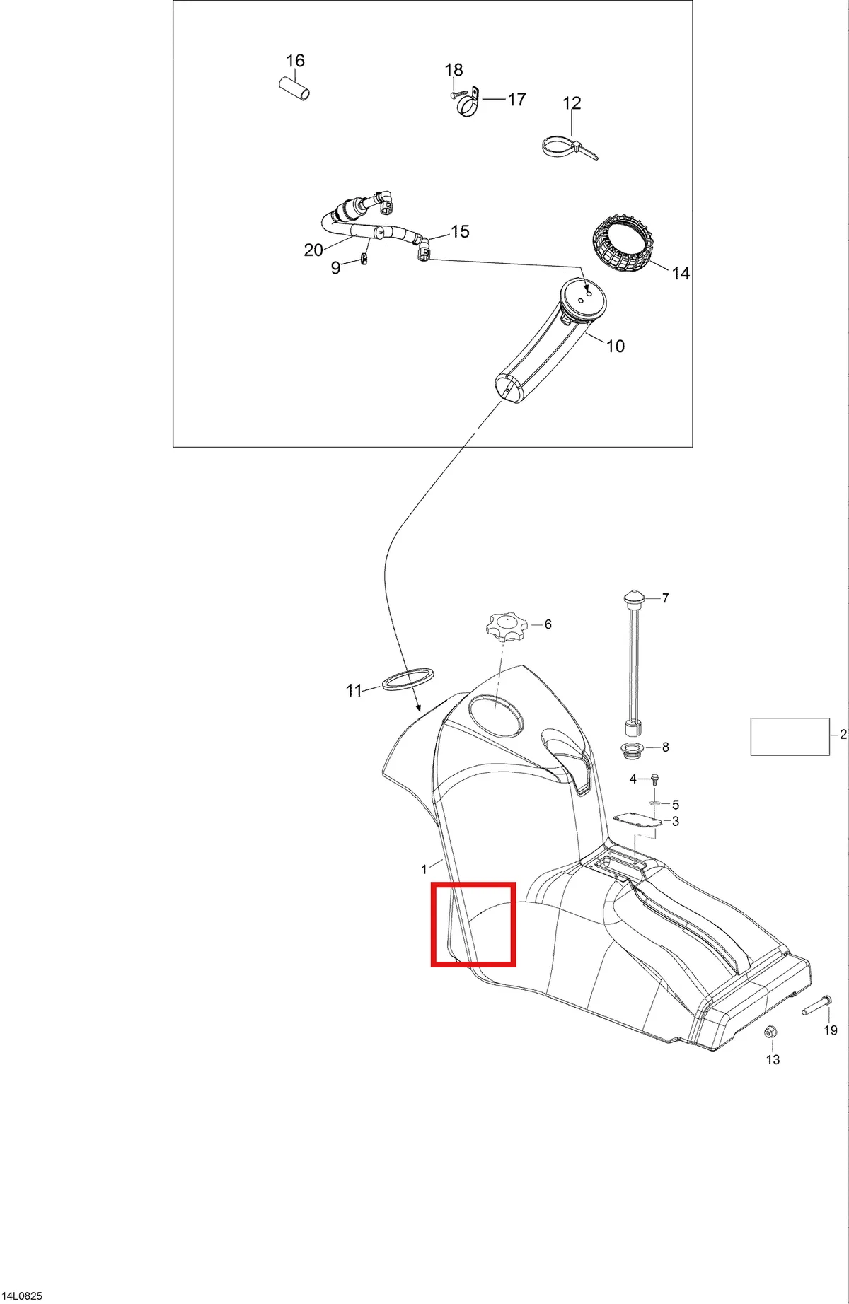 Деталь 605355978 (Прокладка) на схеме узла 02- Fuel System