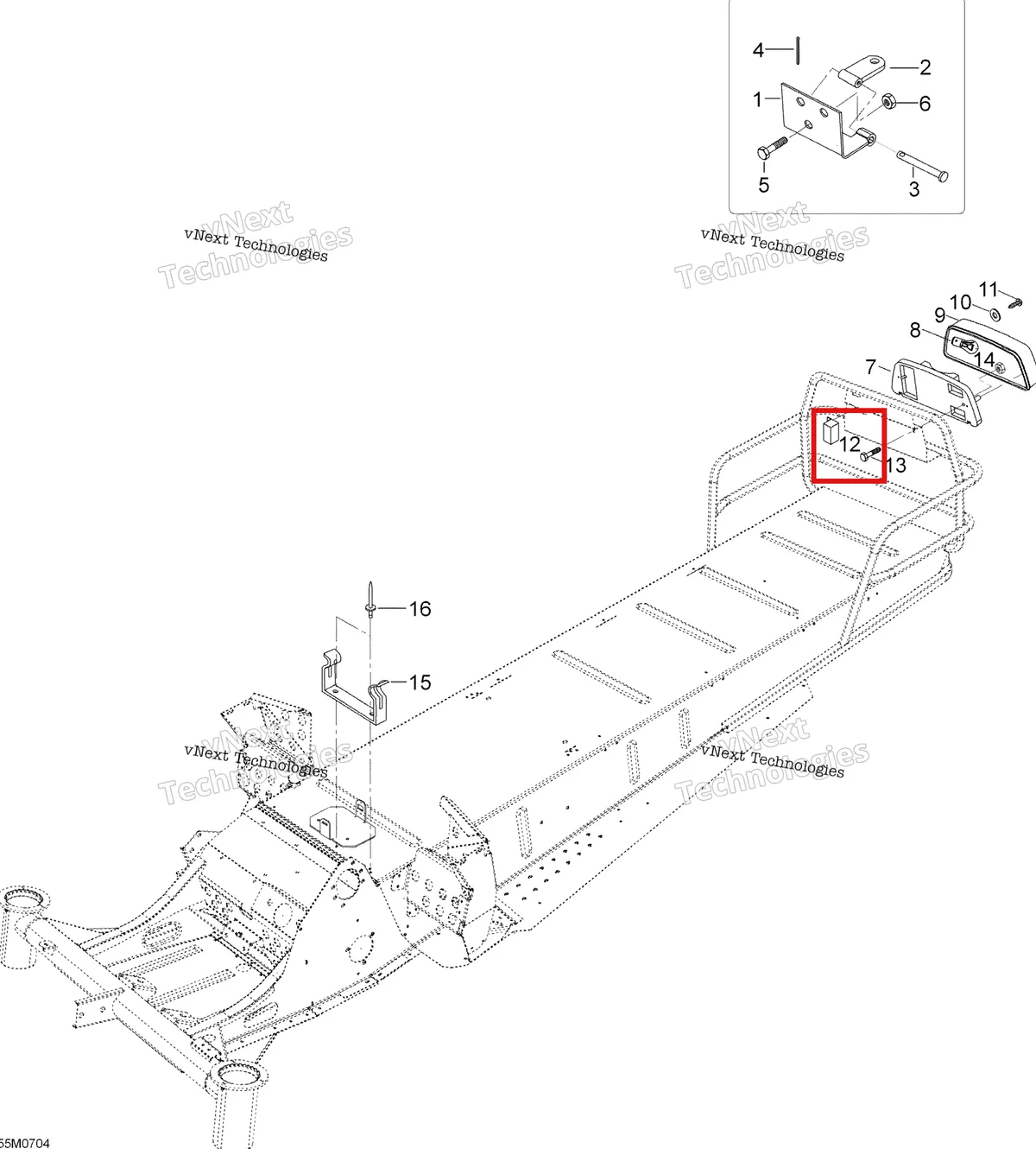 Деталь 605448415 (Крышка) на схеме узла 2007 Ski-Doo Skandic LT 440F Frame And Components