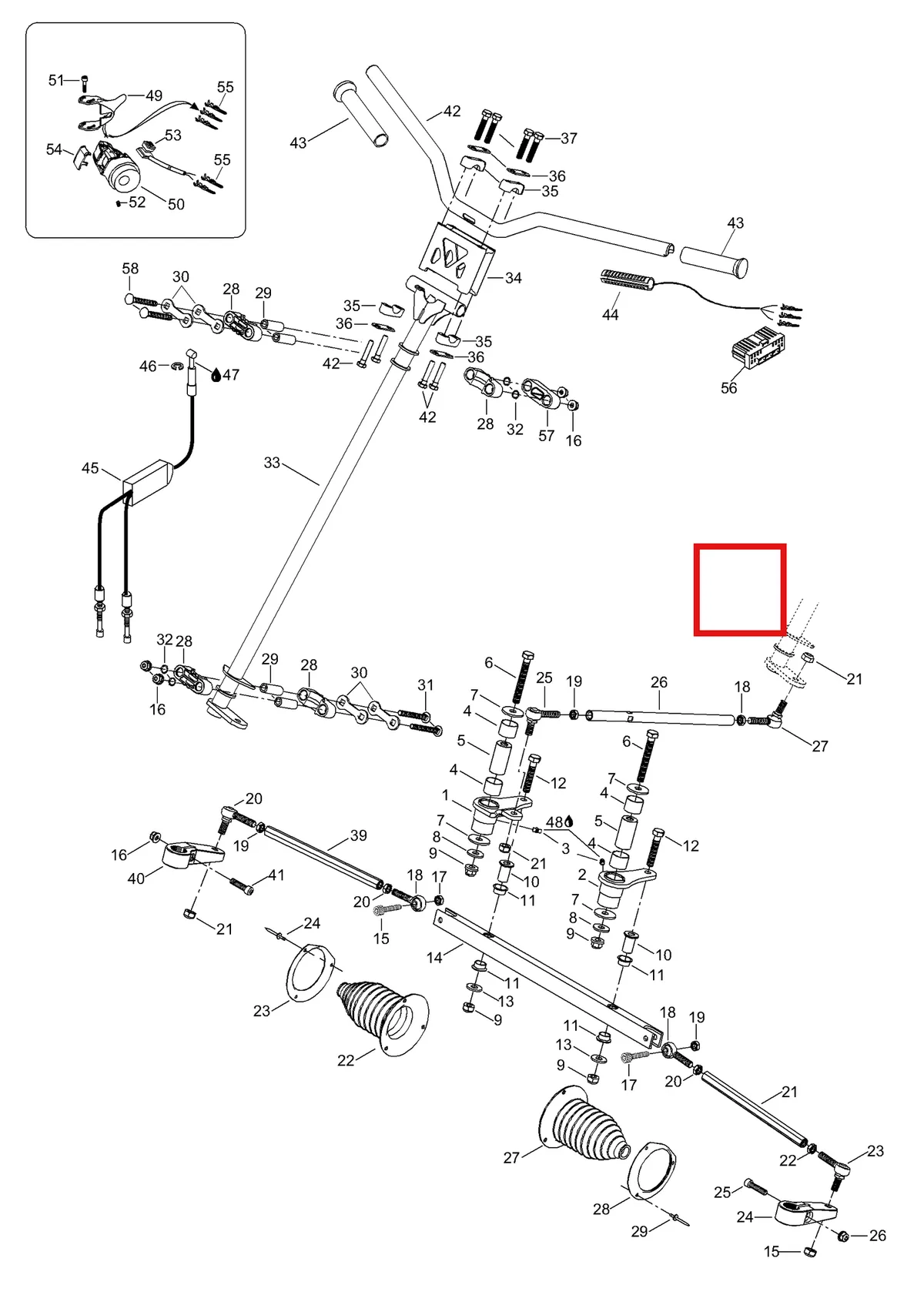 Деталь 605450861 (Деталь Extension) на схеме узла 07- Steering