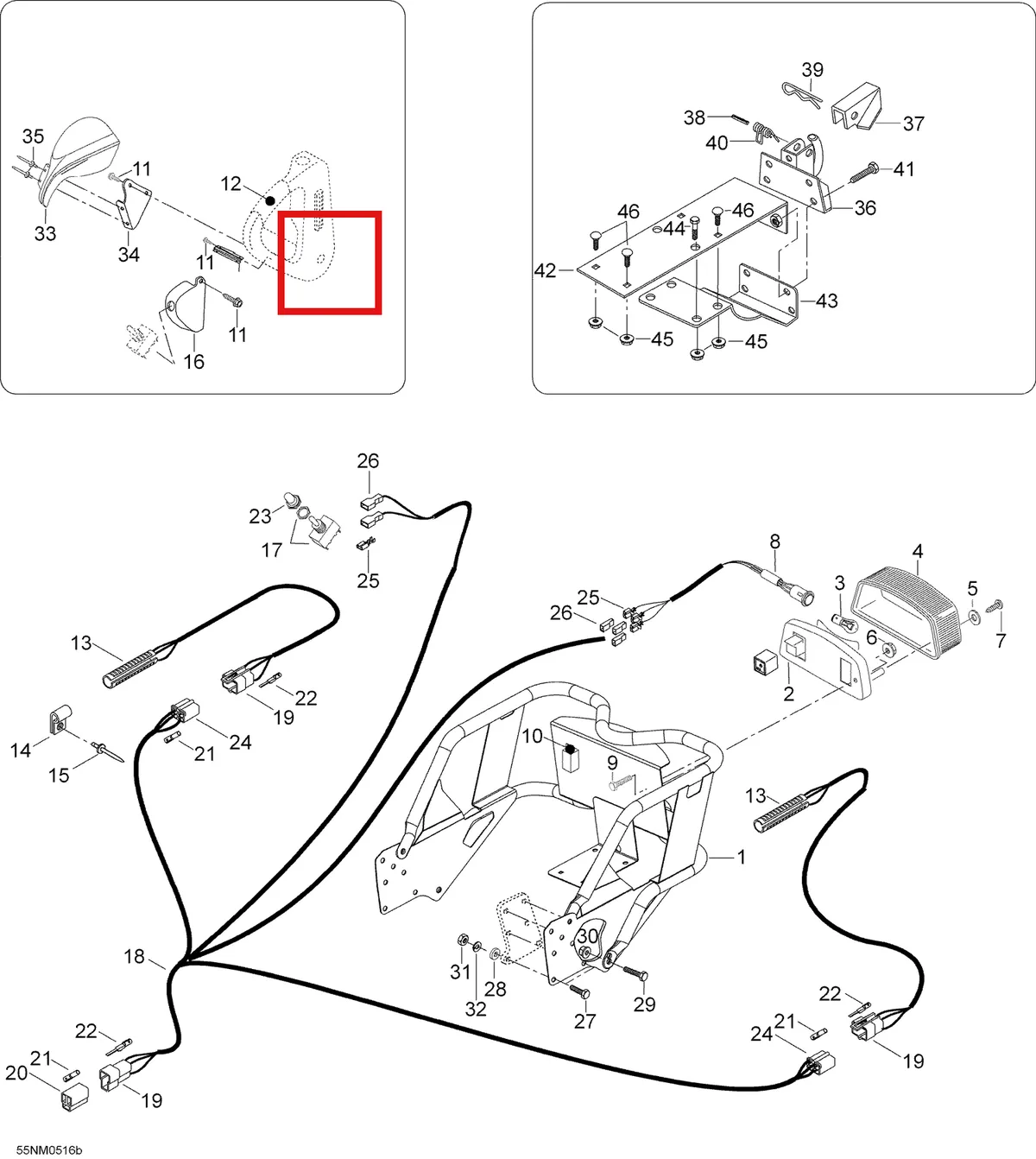 Деталь 605451381 (Деталь L.h. Handle + Heater) на схеме узла 09- Rack, Explorer 550