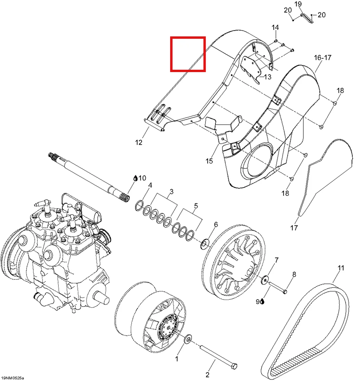 Деталь 605451712 (Держатель) на схеме узла 05- Drive System