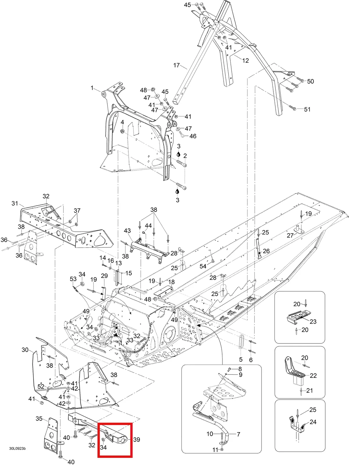 Деталь 605452373 (Шайба) на схеме узла 09- Frame And Components