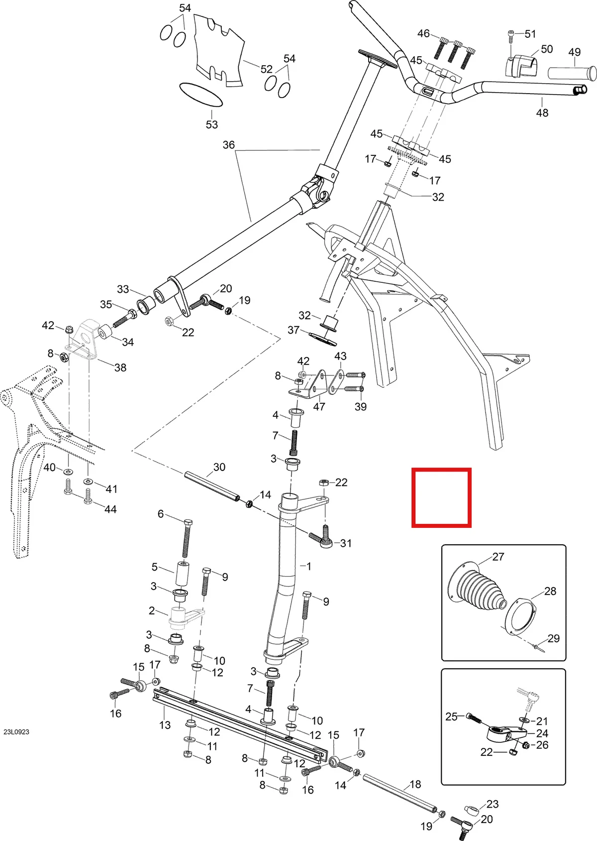 Деталь 605453832 (Деталь Limiter) на схеме узла 07- Steering System