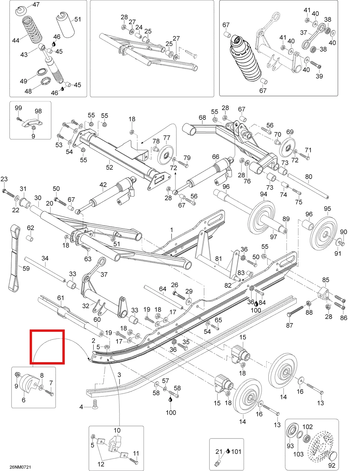 Деталь 605454518 (Гильца) на схеме узла 08- Rear Suspension
