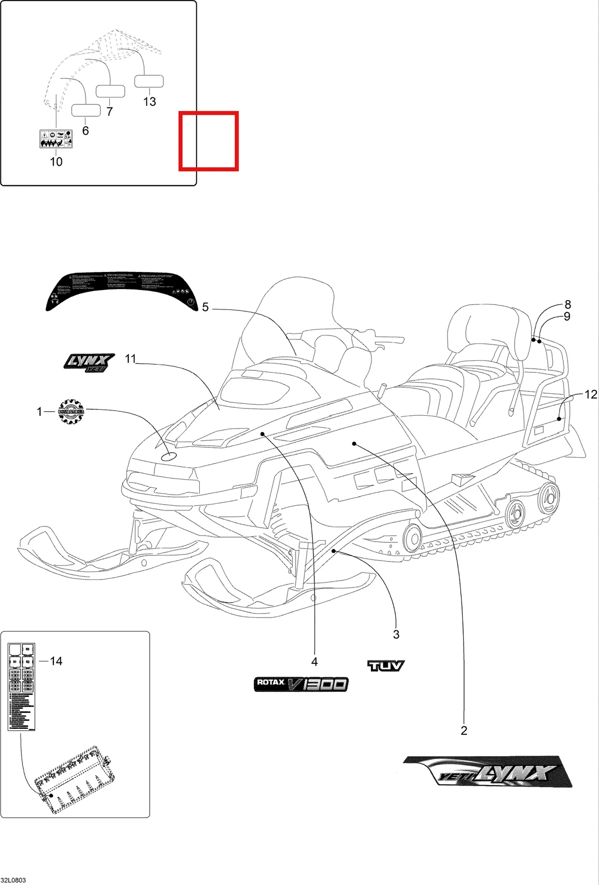 Деталь 605454642 (Деталь Instruction Decal) на схеме узла 09- Decals