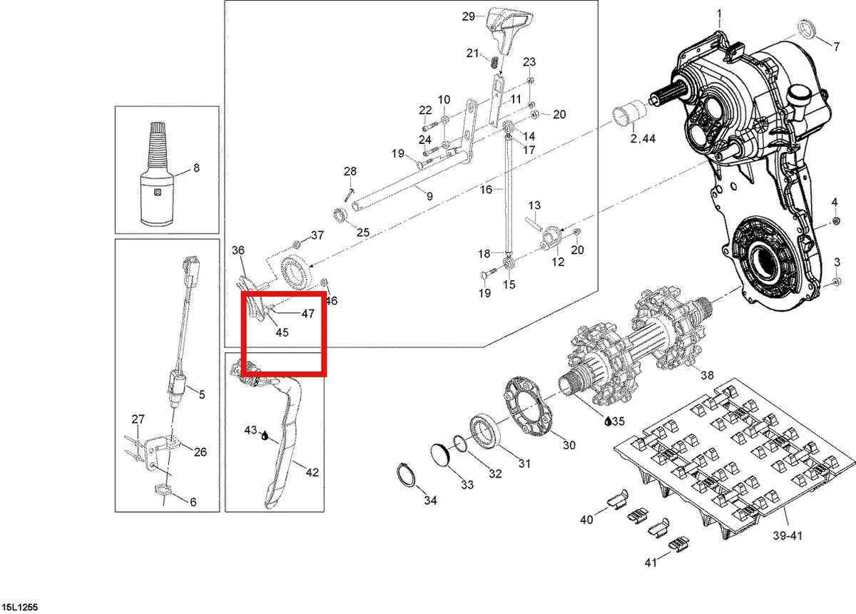 Деталь 605456296 (Гильца) на схеме узла 05- Drive System