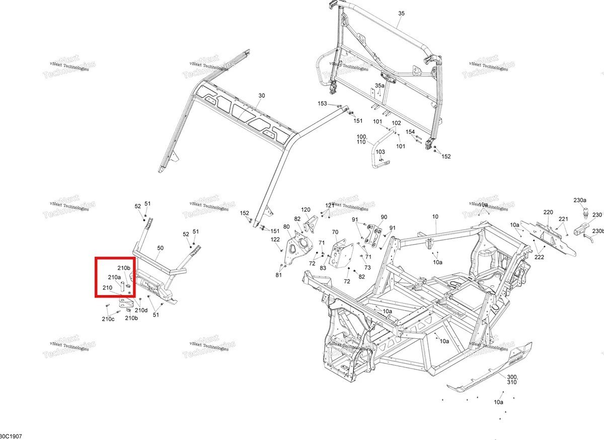 Деталь 605456511 на схеме узла 2019 Can-Am TRAXTER HD5 - T1B SERIES Frame - Hd5