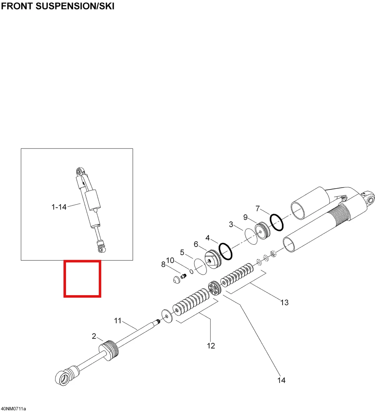 Деталь 605623008 (Деталь L.h.shock) на схеме узла 07- Take Apart Shock, Ski