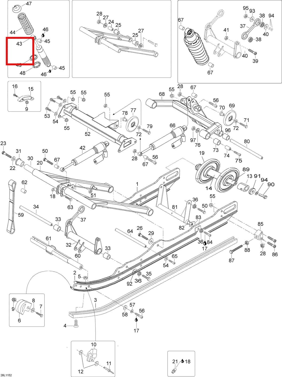 Деталь 605625000 (Деталь Spring, Rear Arm) на схеме узла 08- Rear Suspension