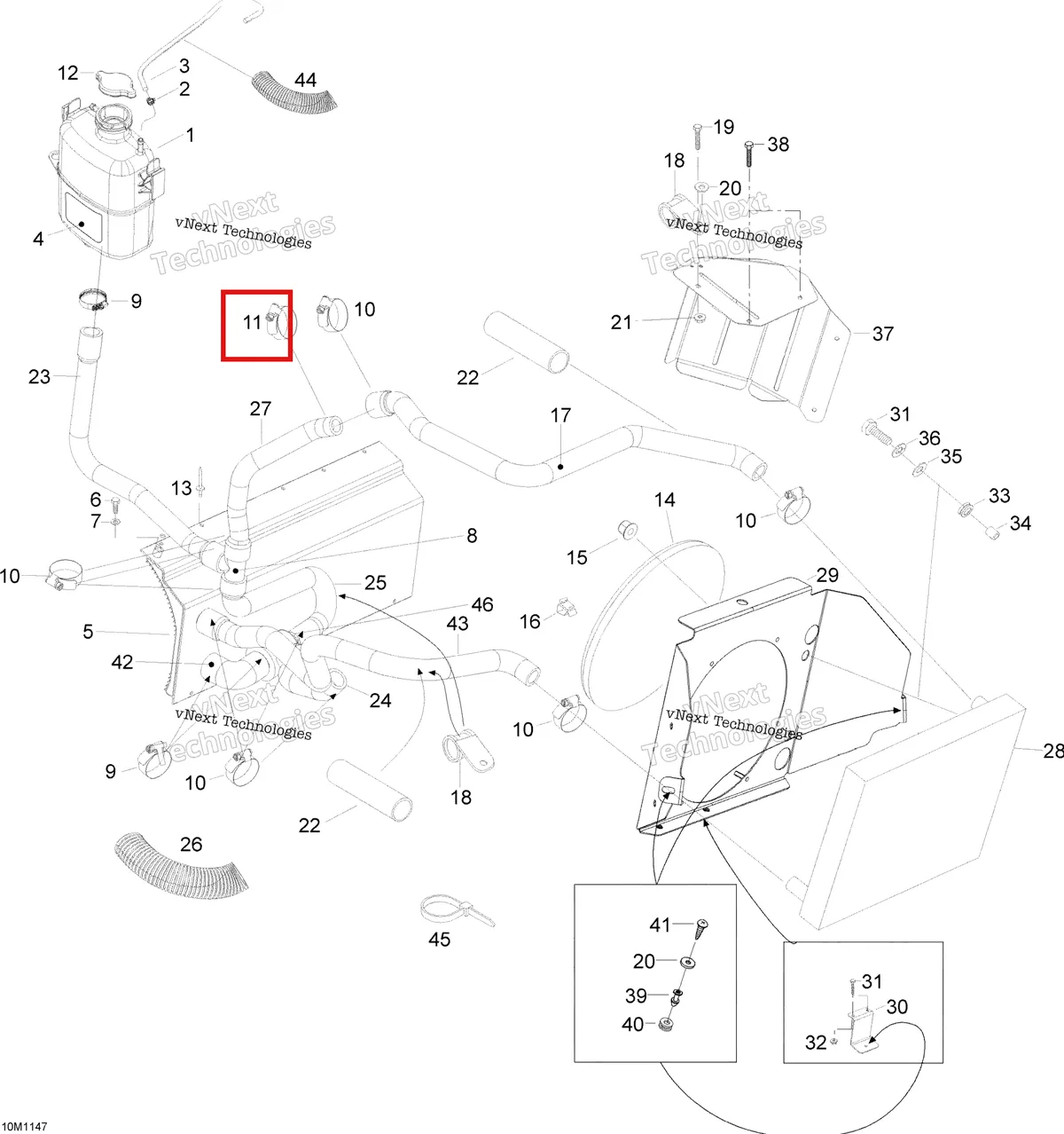Схема применяемости: Хомут Ski-Doo Expedition TUV V800 4-TEC (2009) (605627004)