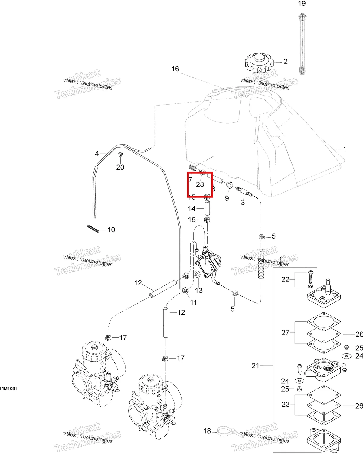 Деталь 605627009 (Зажим) на схеме узла 2010 Ski-Doo Skandic SUV 550F Fuel System