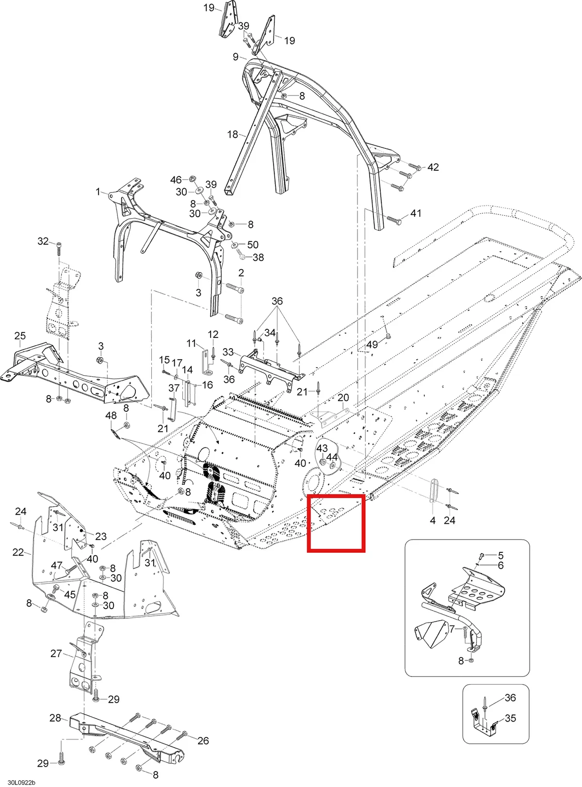 Деталь 605636005 (заклёпка) на схеме узла 09- Frame And Components