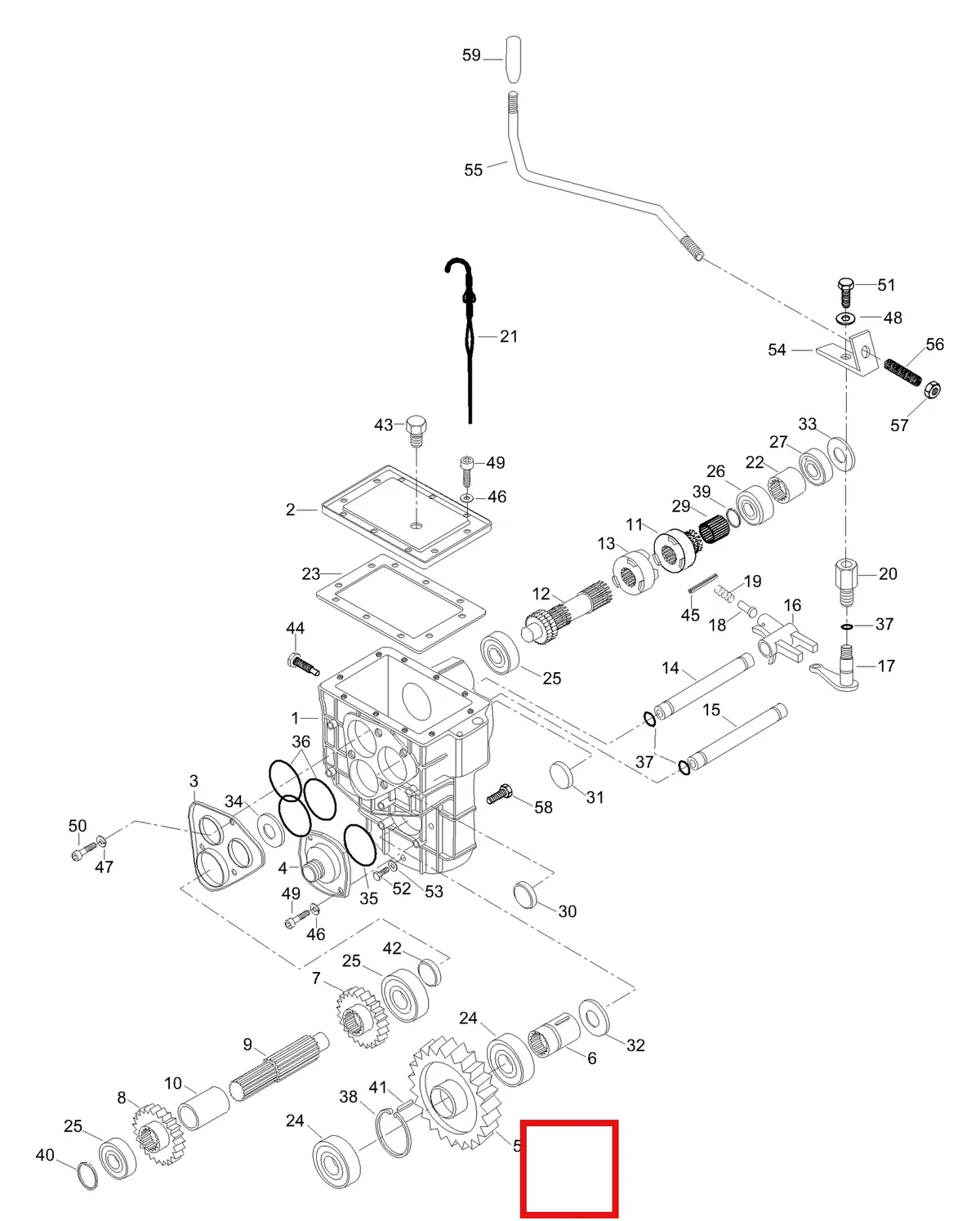 Деталь 615580611 (Прокладка) на схеме узла 05- Gearbox