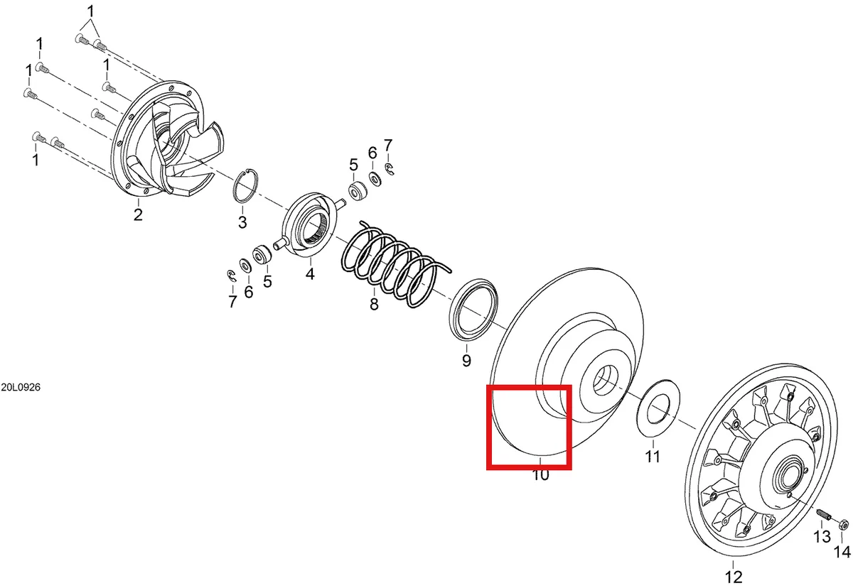 Деталь 619100002 (Деталь Spring, Black/light Blue) на схеме узла 05- Driven Pulley