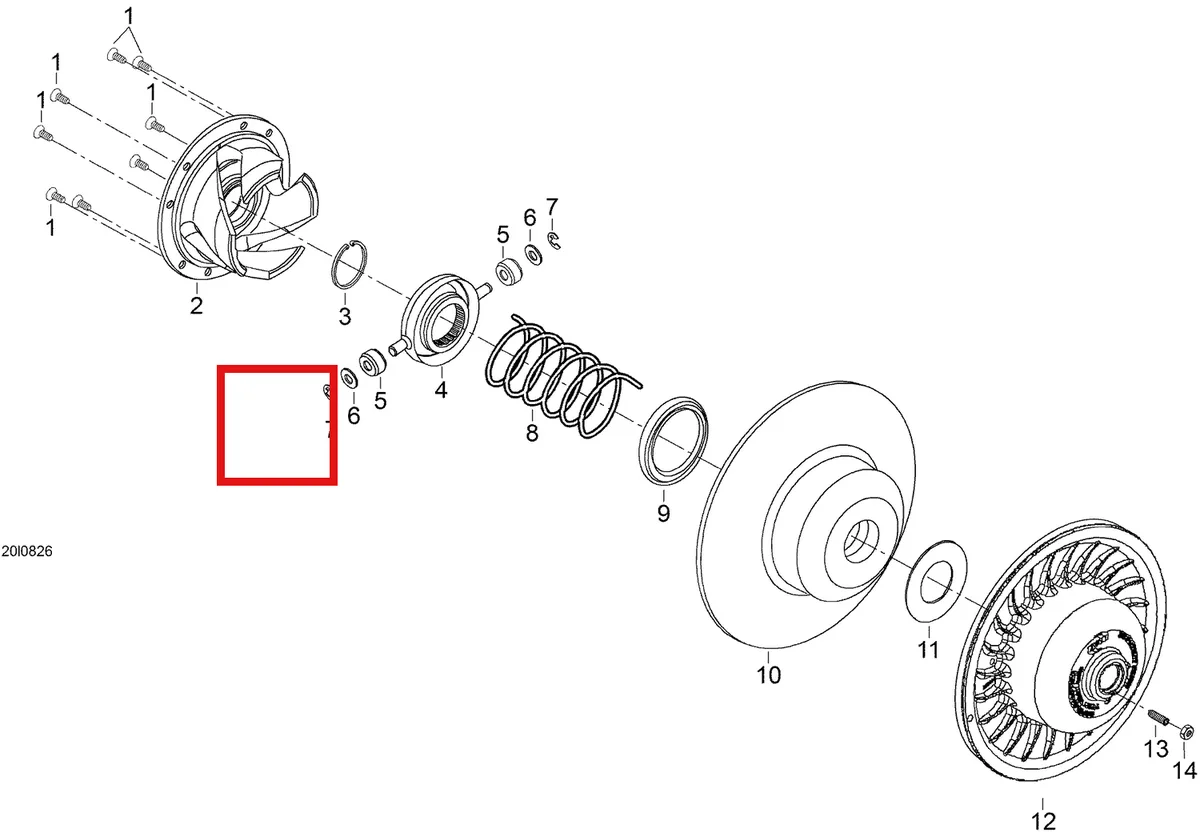 Деталь 619100013 (Деталь Cam 50-44gr.) на схеме узла 05- Driven Pulley