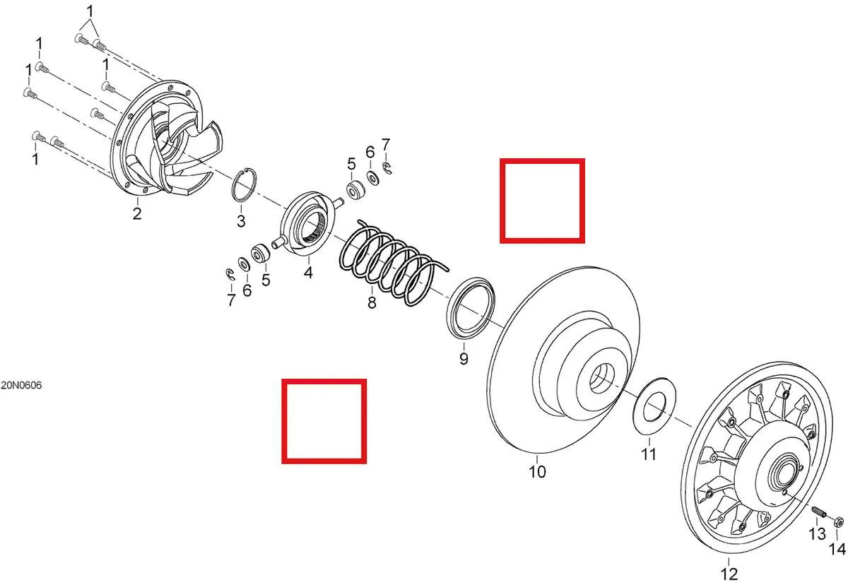 Деталь 619100020 (Пружинное стопорное кольцо) на схеме узла 05- Driven Pulley