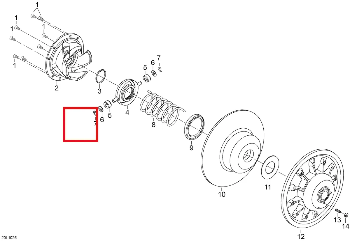 Деталь 619100023 (Распределитель) на схеме узла 05- Driven Pulley