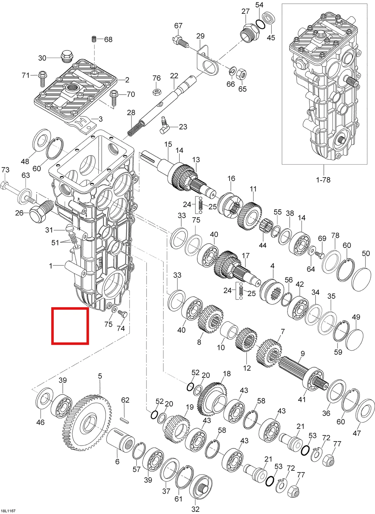 Деталь 619230008 (Деталь Dipstick) на схеме узла 05- Transmission