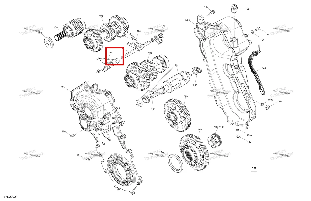 Деталь 619230009 (Деталь Countershaft Ass'y) на схеме узла 2020 Ski-Doo EXPEDITION SWT 900 ACE Drive - System - Transmission Fast Ratio