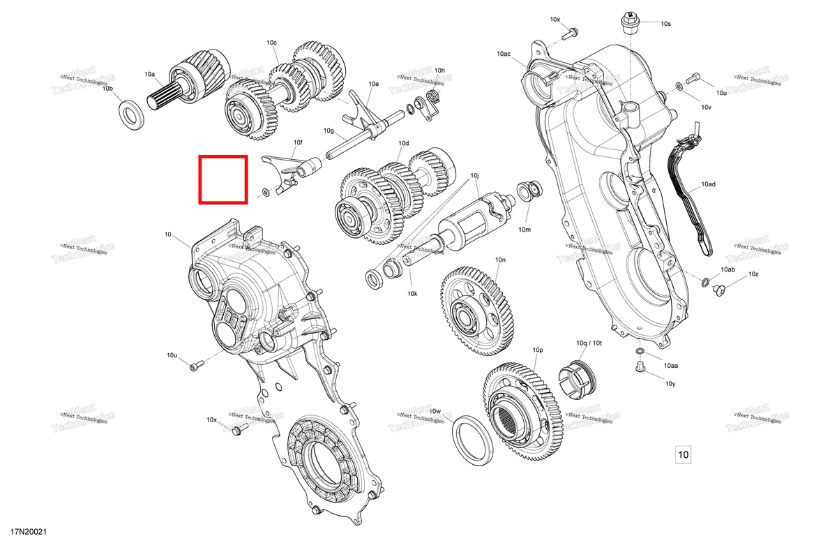 Деталь 619230010 (Сальник) на схеме узла 2020 Ski-Doo EXPEDITION SWT 900 ACE Drive - System - Transmission Fast Ratio