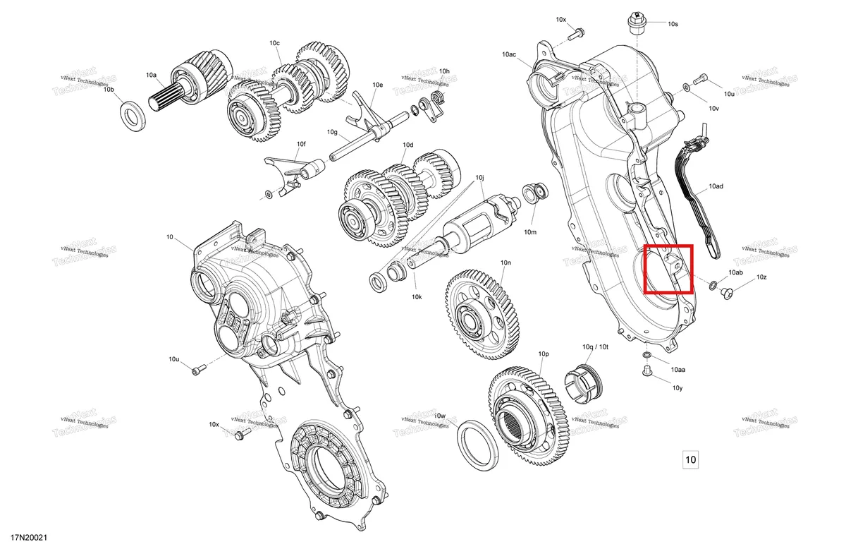 Деталь 619230016 (Вал) на схеме узла 2020 Ski-Doo EXPEDITION SWT 900 ACE Drive - System - Transmission Fast Ratio