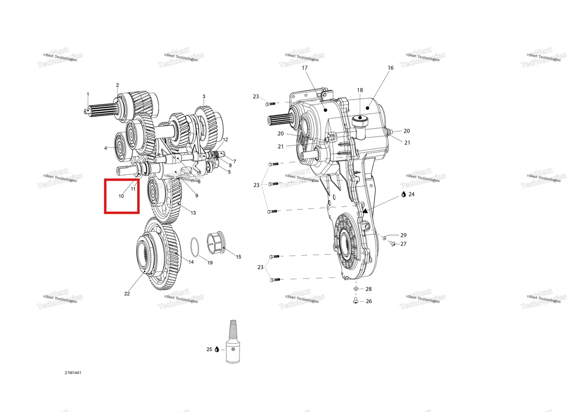 Деталь 619230019 (Сальник) на схеме узла 2014 Ski-Doo EXPEDITION LE 1200 XU Transmission