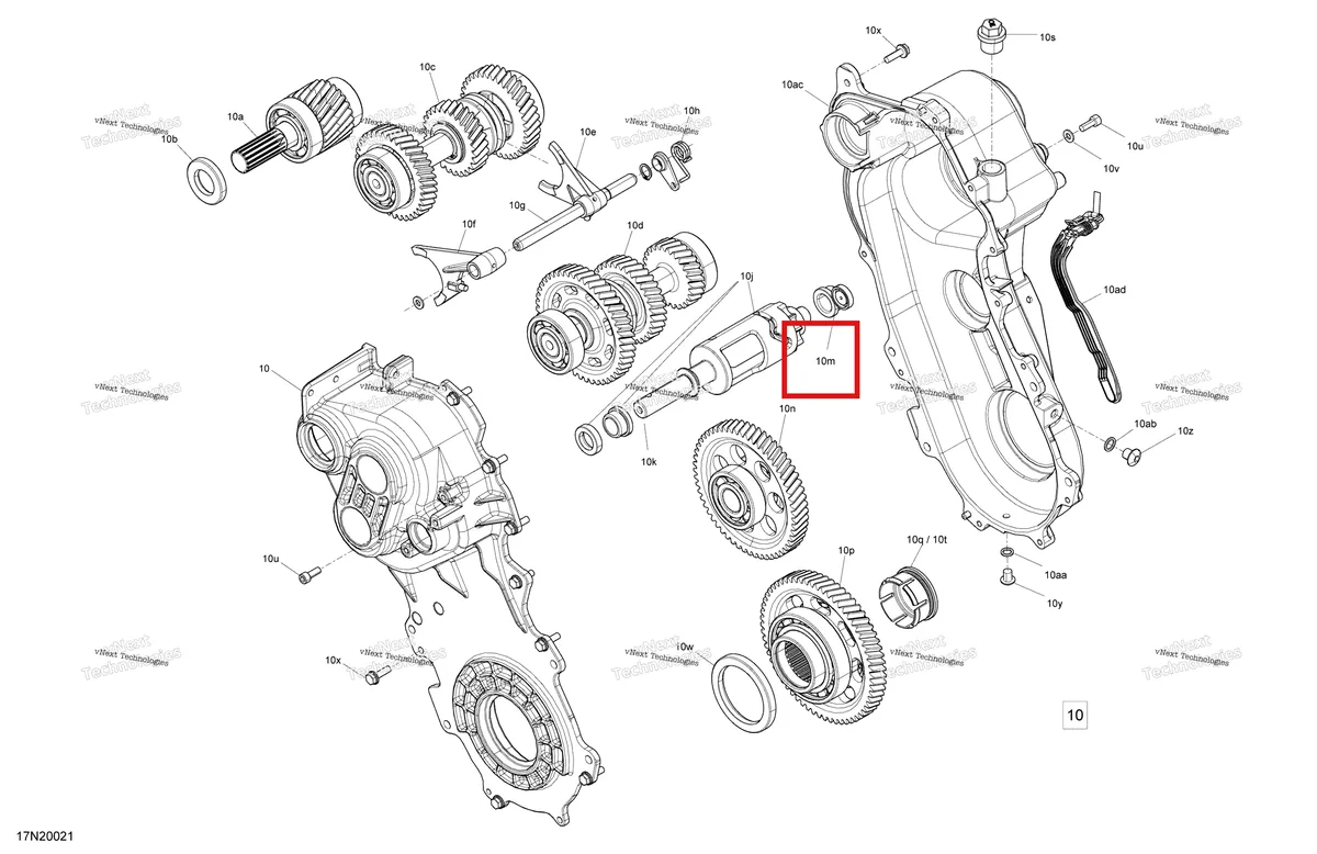 Деталь 619230021 (Фиксирующий Рычаг) на схеме узла 2020 Ski-Doo SKANDIC WT 550F Drive - System - Transmission Fast Ratio