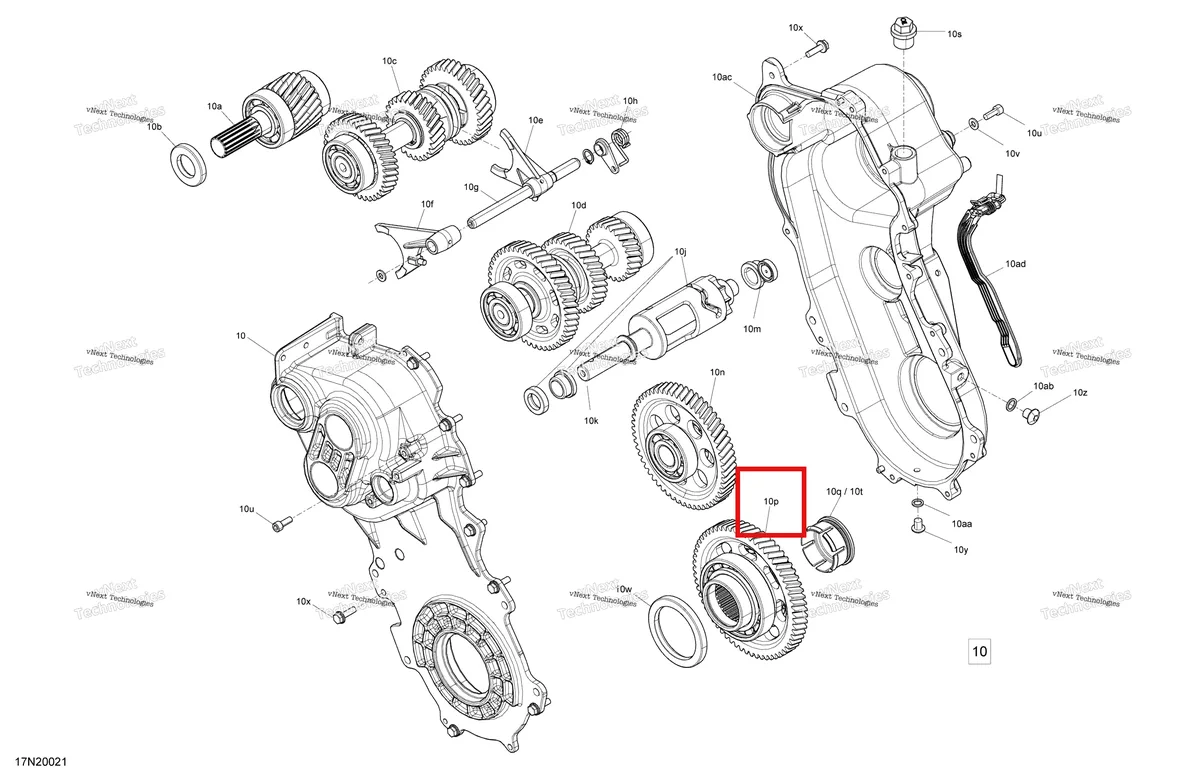 Деталь 619230023 (Нижней шестерни ass'Y) на схеме узла 2020 Ski-Doo SKANDIC WT 550F Drive - System - Transmission Fast Ratio