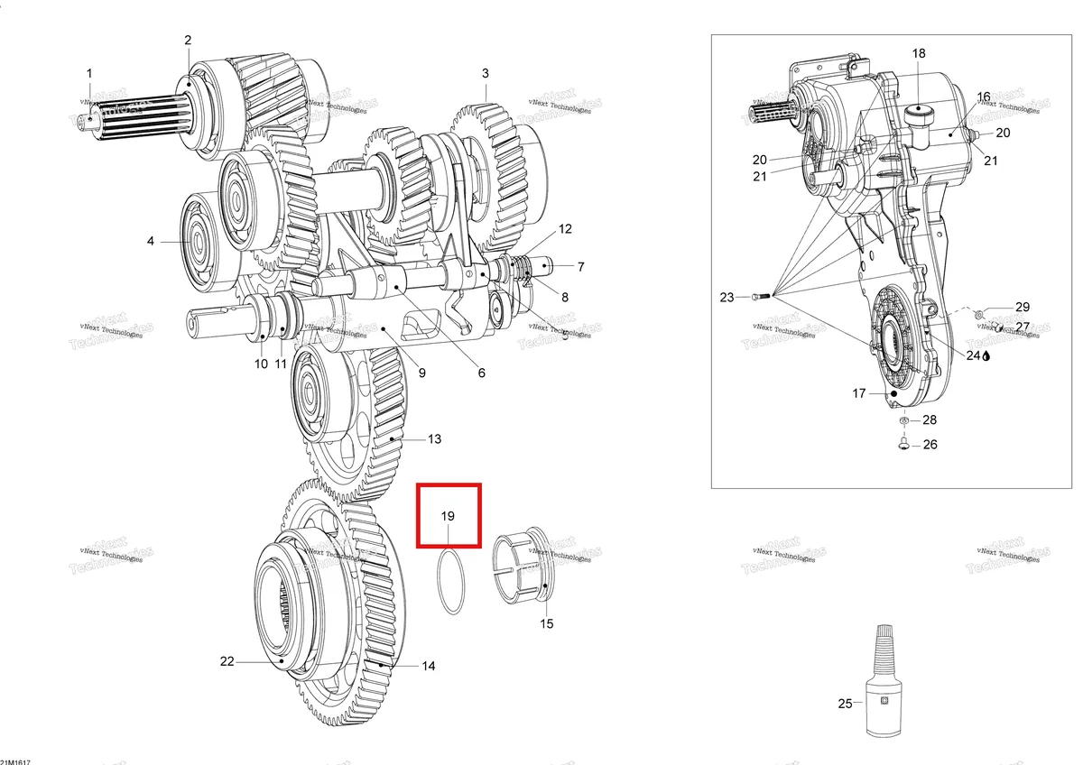 Деталь 619230028 (Уплотнительное кольцо) на схеме узла 2016 Ski-Doo SKANDIC - 2-STROKE Transmission
