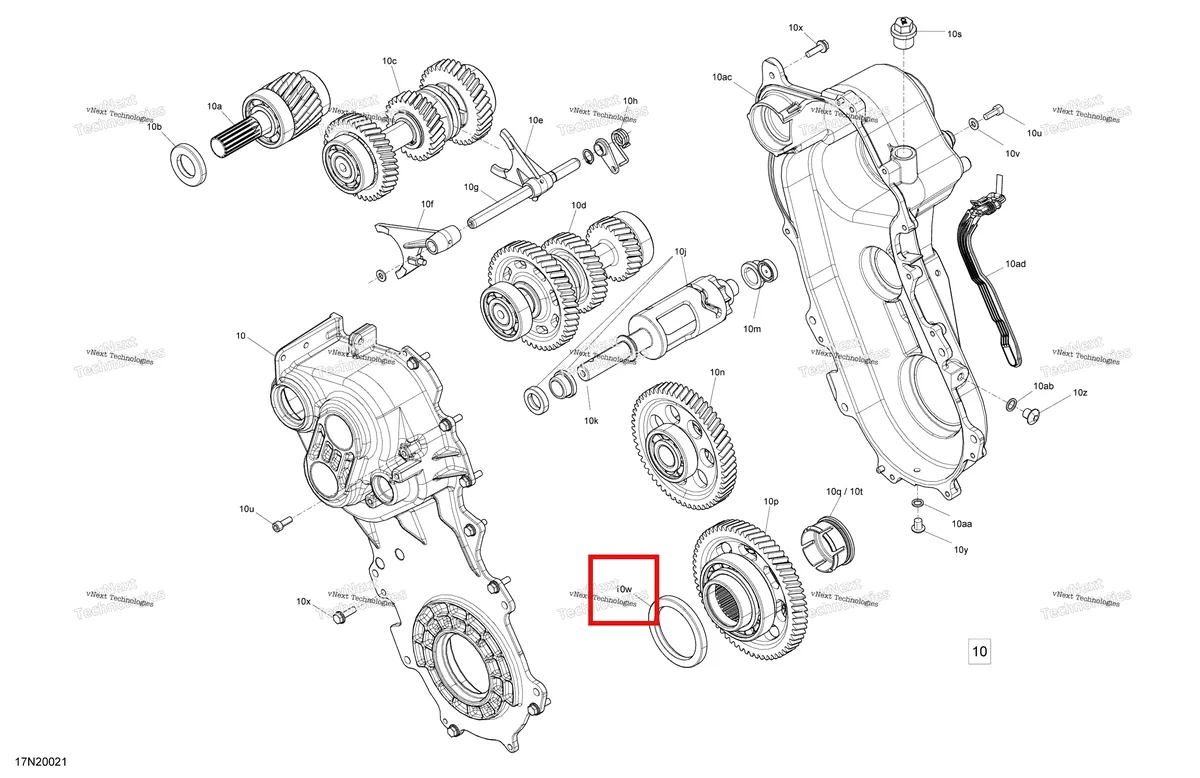 Деталь 619230031 (Сальник) на схеме узла 2020 Ski-Doo SKANDIC WT 550F Drive - System - Transmission Fast Ratio