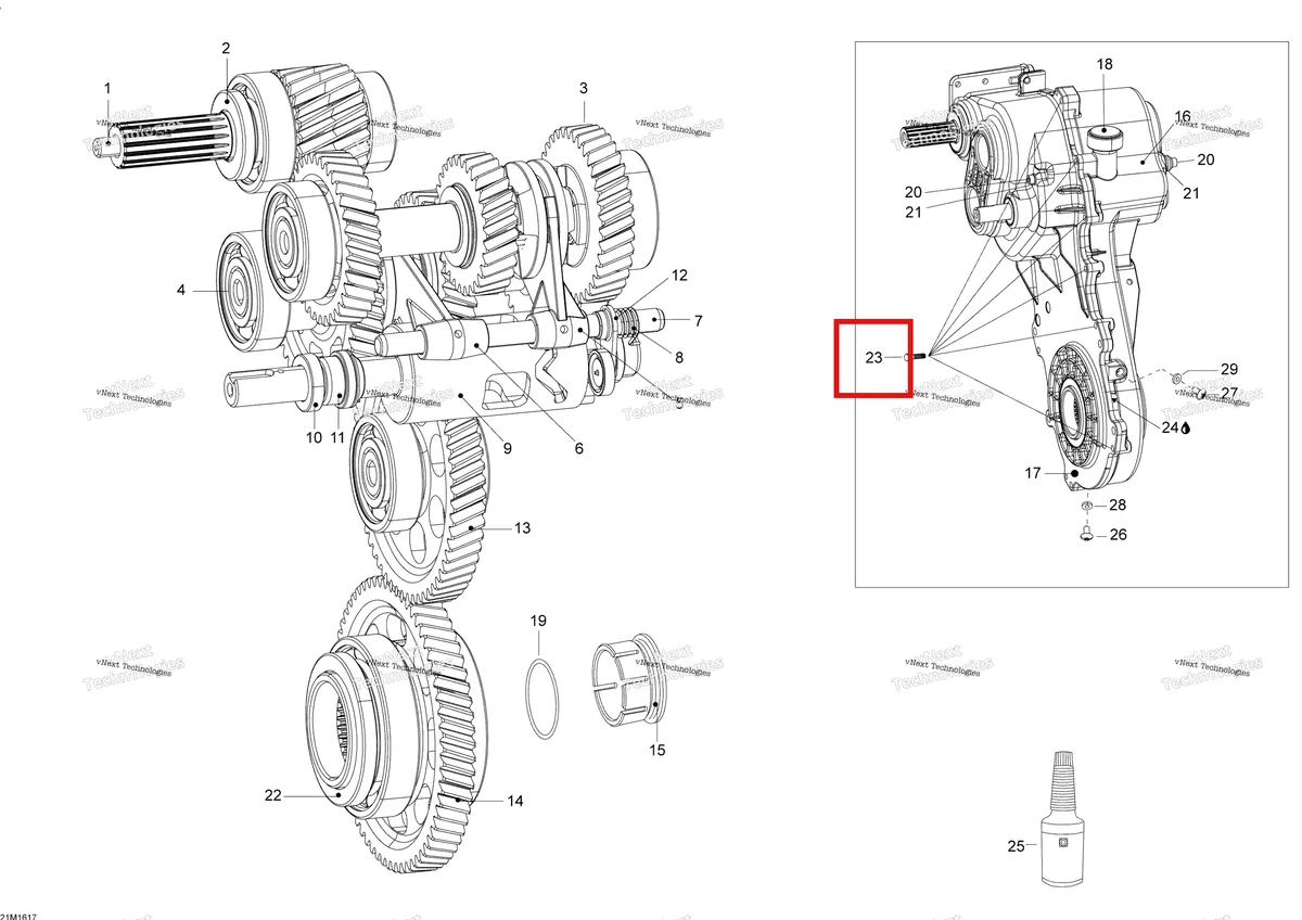 Деталь 619230033 (Винт М6 Х 20) на схеме узла 2016 Ski-Doo SKANDIC - 2-STROKE Transmission