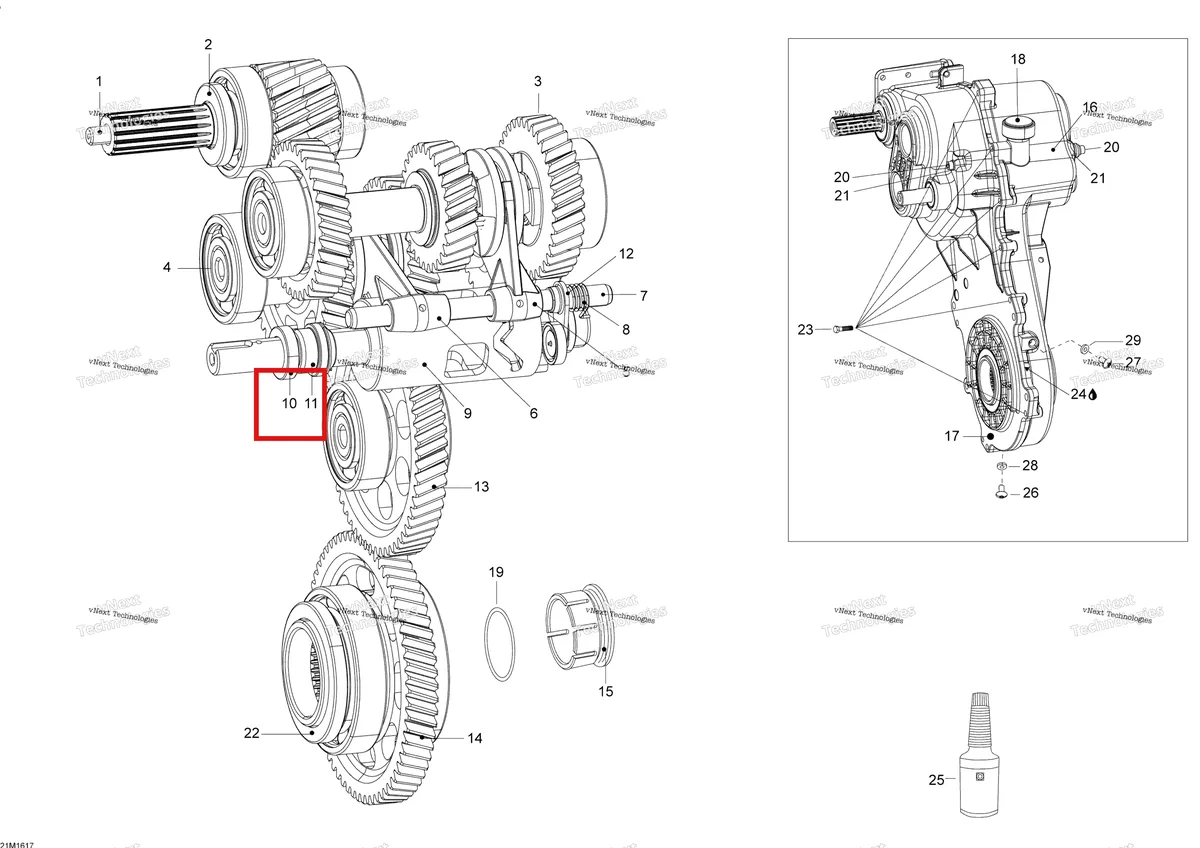 Деталь 619230052 (Сальник) на схеме узла 2016 Ski-Doo SKANDIC - 2-STROKE Transmission