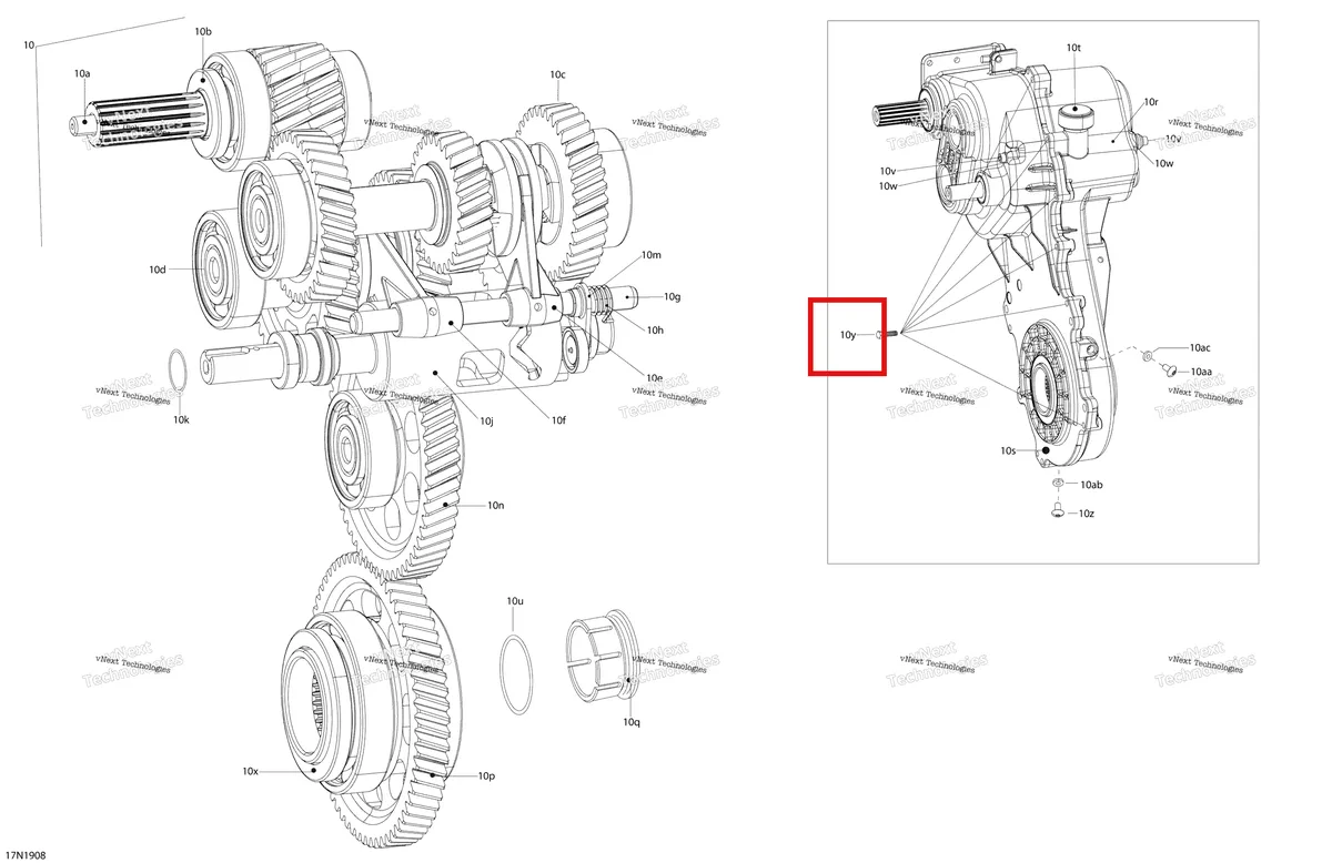Деталь 619230076 на схеме узла 2019 Ski-Doo SKANDIC WT 900 ACE Transmission Fast Ratio - 900 Ace
