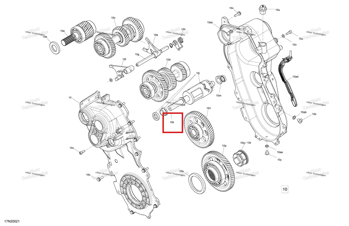 Деталь 619230079 на схеме узла 2020 Ski-Doo SKANDIC WT 550F Drive - System - Transmission Fast Ratio