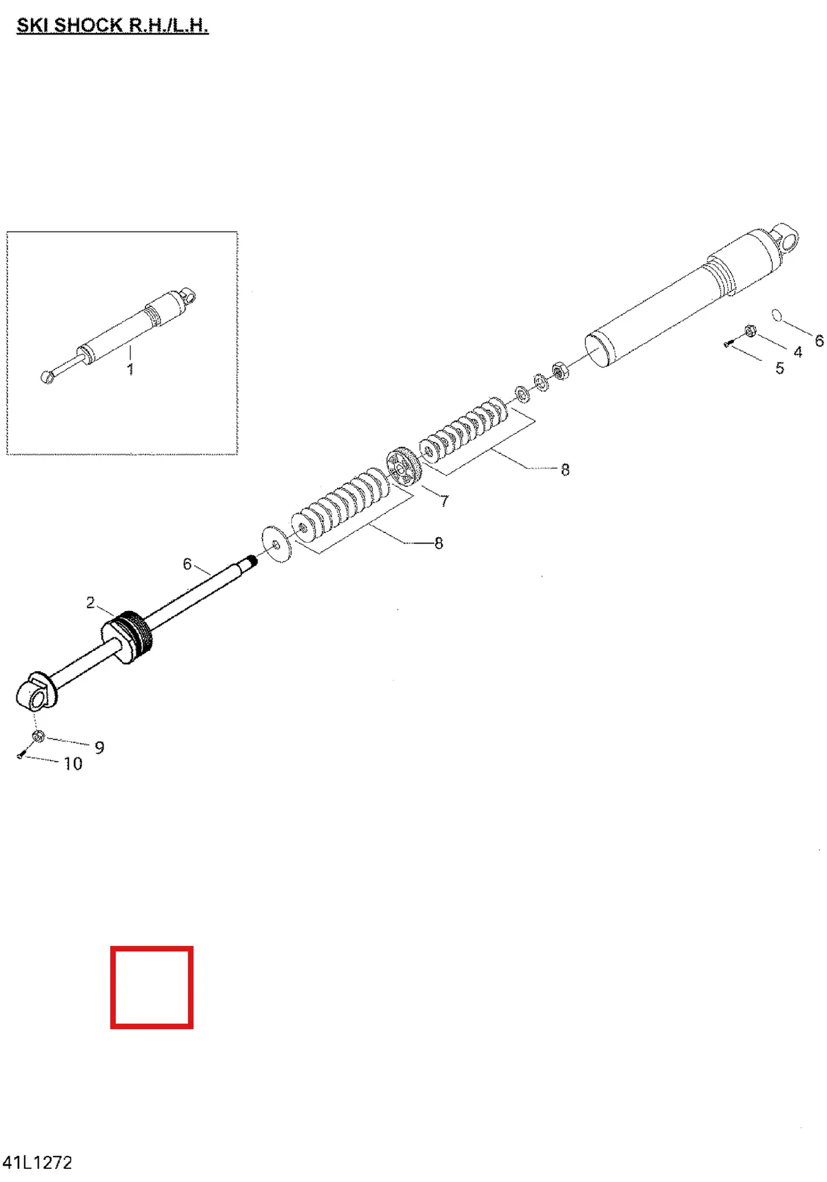 Деталь 619300004 (Деталь Seal Carrier Ass'y) на схеме узла 07- Ski Shocks