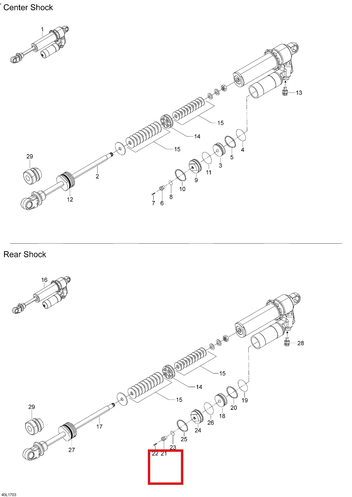 Деталь 619300019 (Деталь Seal Carrier Ass'y) на схеме узла 08- Take Apart Shock, Rear