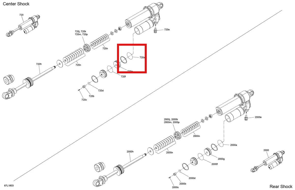 Деталь 619300060 (Деталь Shim 46 Mm.  17 X 0,114) на схеме узла 08- Rear Shocks Rave - 600 RS