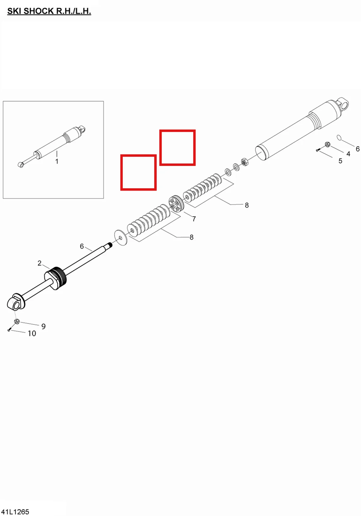 Деталь 619300168 (Деталь Shim 36/40 Mm. 30 X 0,254) на схеме узла 07- Ski Shocks