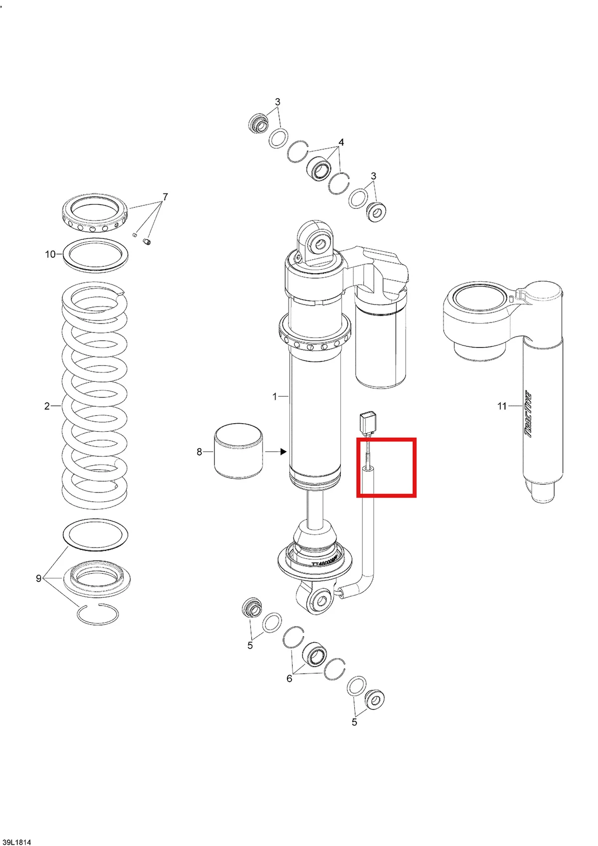 Деталь 619300188 (Деталь Upper Spring Retainer Kit) на схеме узла 08- Rear Suspension XTRIM - 600HO E-TEC