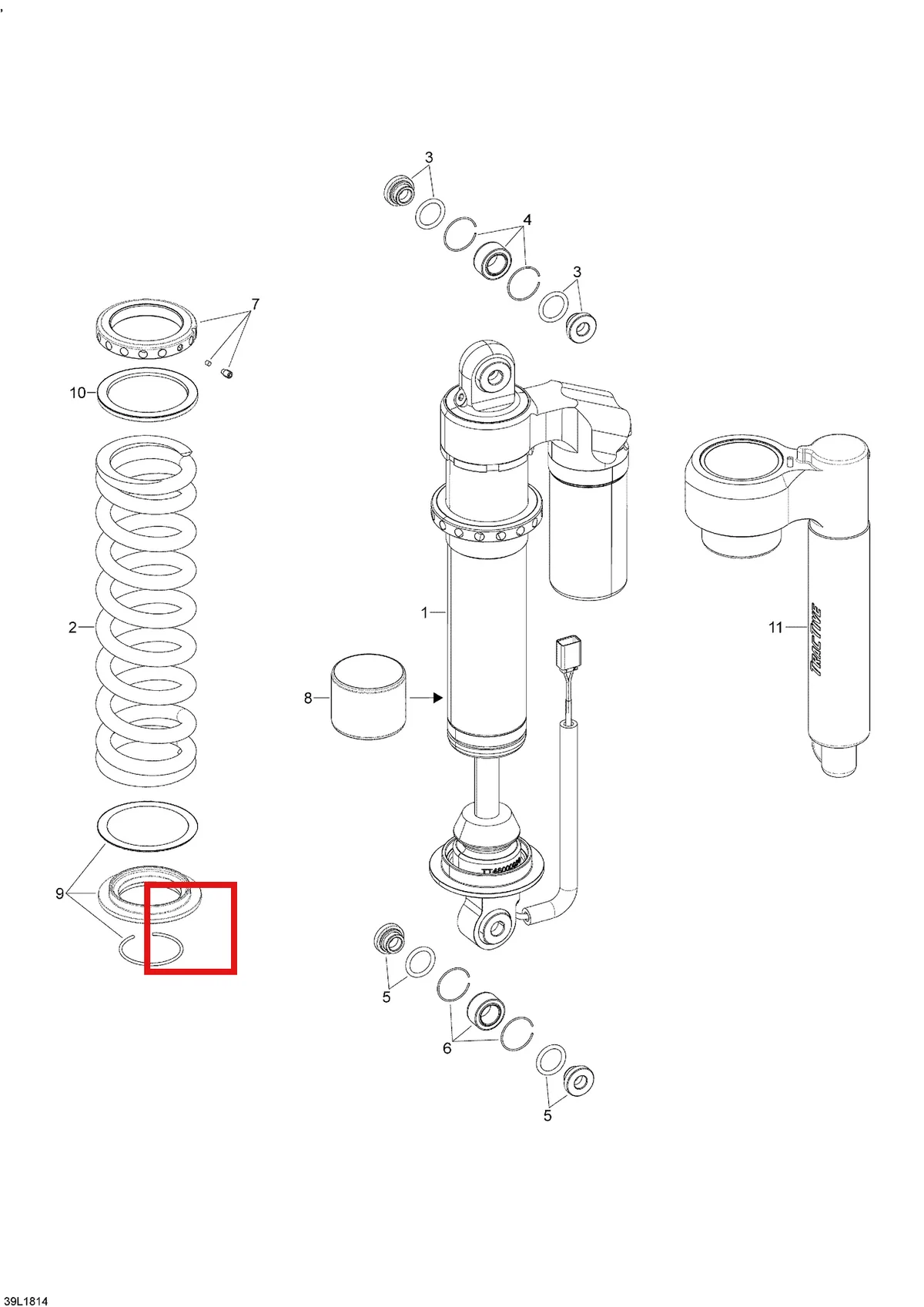Деталь 619300191 (Деталь Upper Spring Spacer) на схеме узла 08- Rear Suspension XTRIM - 600HO E-TEC