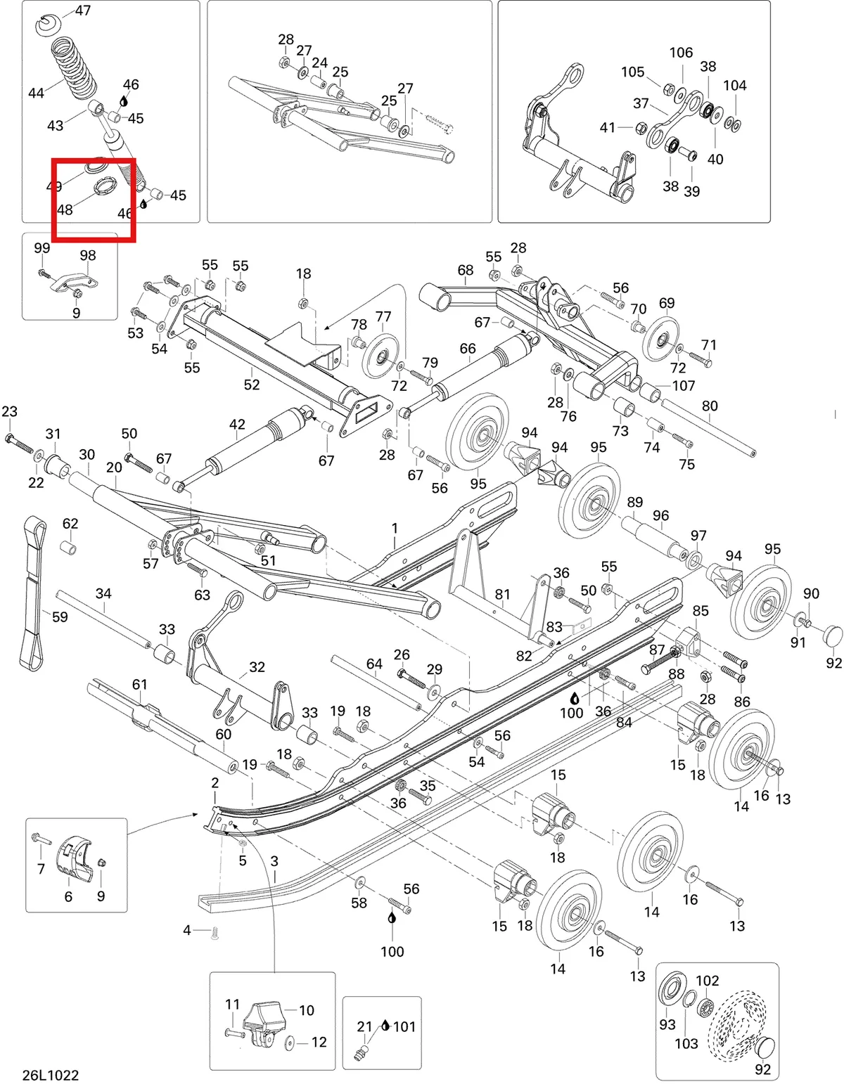 Деталь 619330006 (Деталь Shock, Rear Arm) на схеме узла 08- Rear Suspension