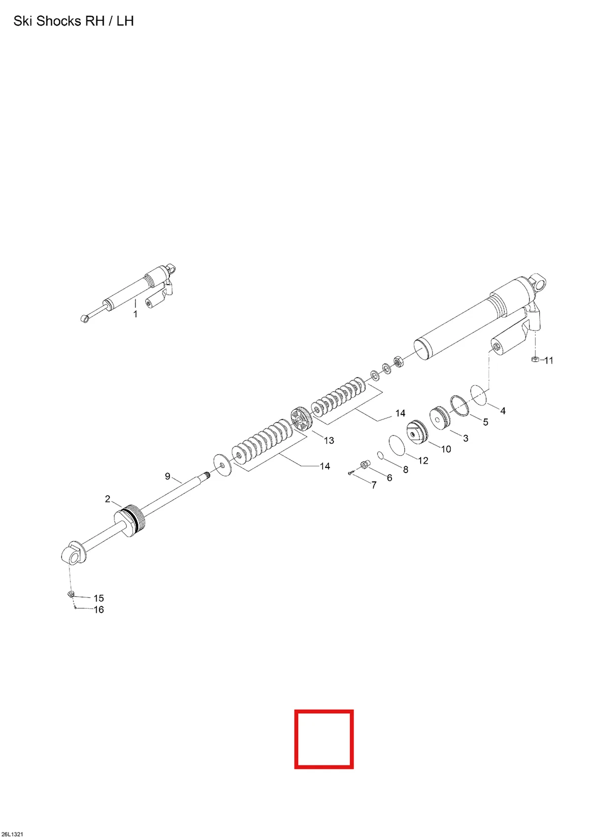 Деталь 619330012 (Деталь Shock, R.h. Ta 40 Hlc) на схеме узла 07- Ski Shocks