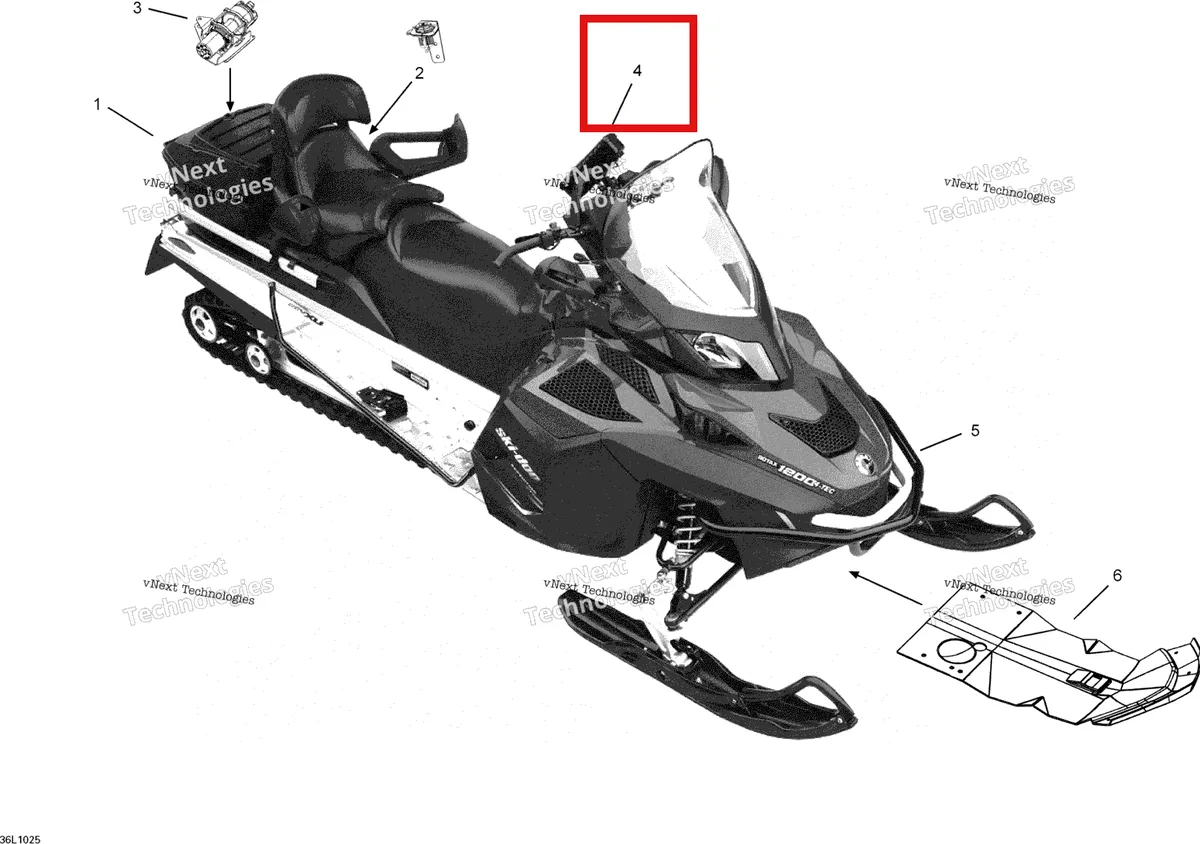 Деталь 619560013 на схеме узла 2010 Ski-Doo Expedition TUV SE 1200 REV-XU Options Se