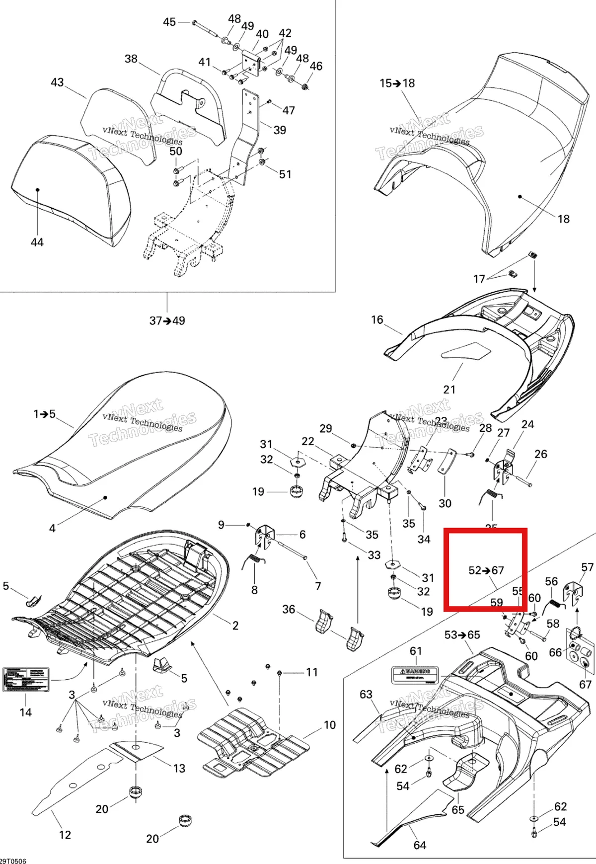Деталь 703100127 на схеме узла 2005 Can-Am Outlander MAX 400 Seat