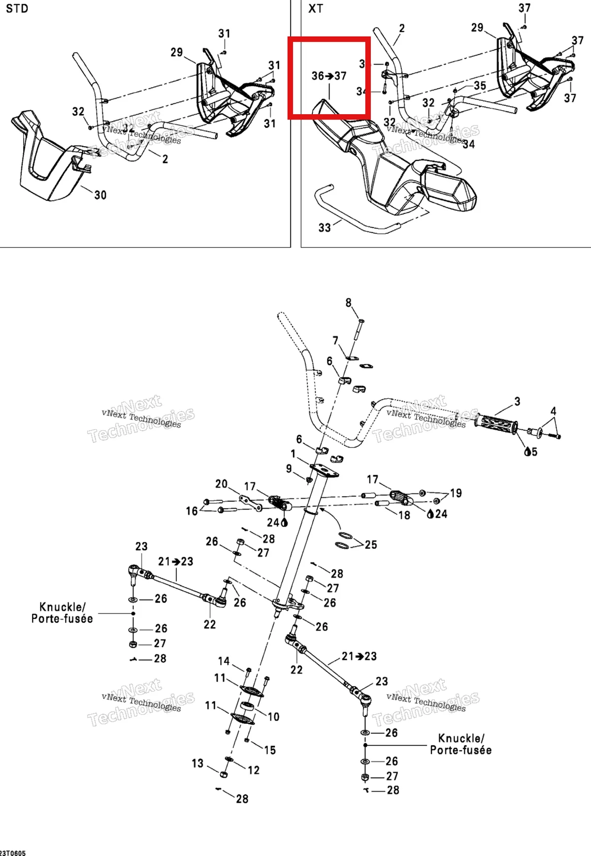 Деталь 703100132 на схеме узла 2006 Can-Am Outlander 400 XT 4 X 4 Steering System Xt