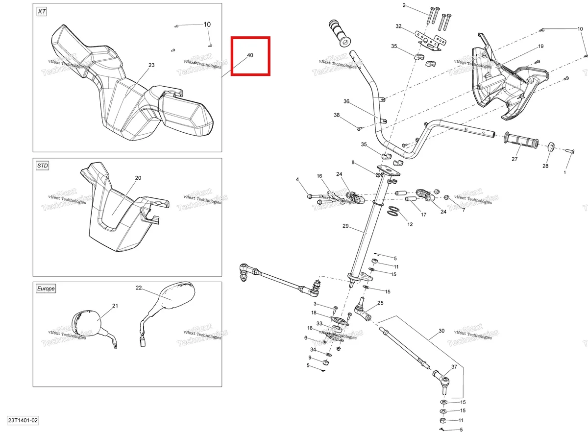 Деталь 703100217 на схеме узла 2014 Can-Am OUTLANDER 400 EFI, STD, XT Steering