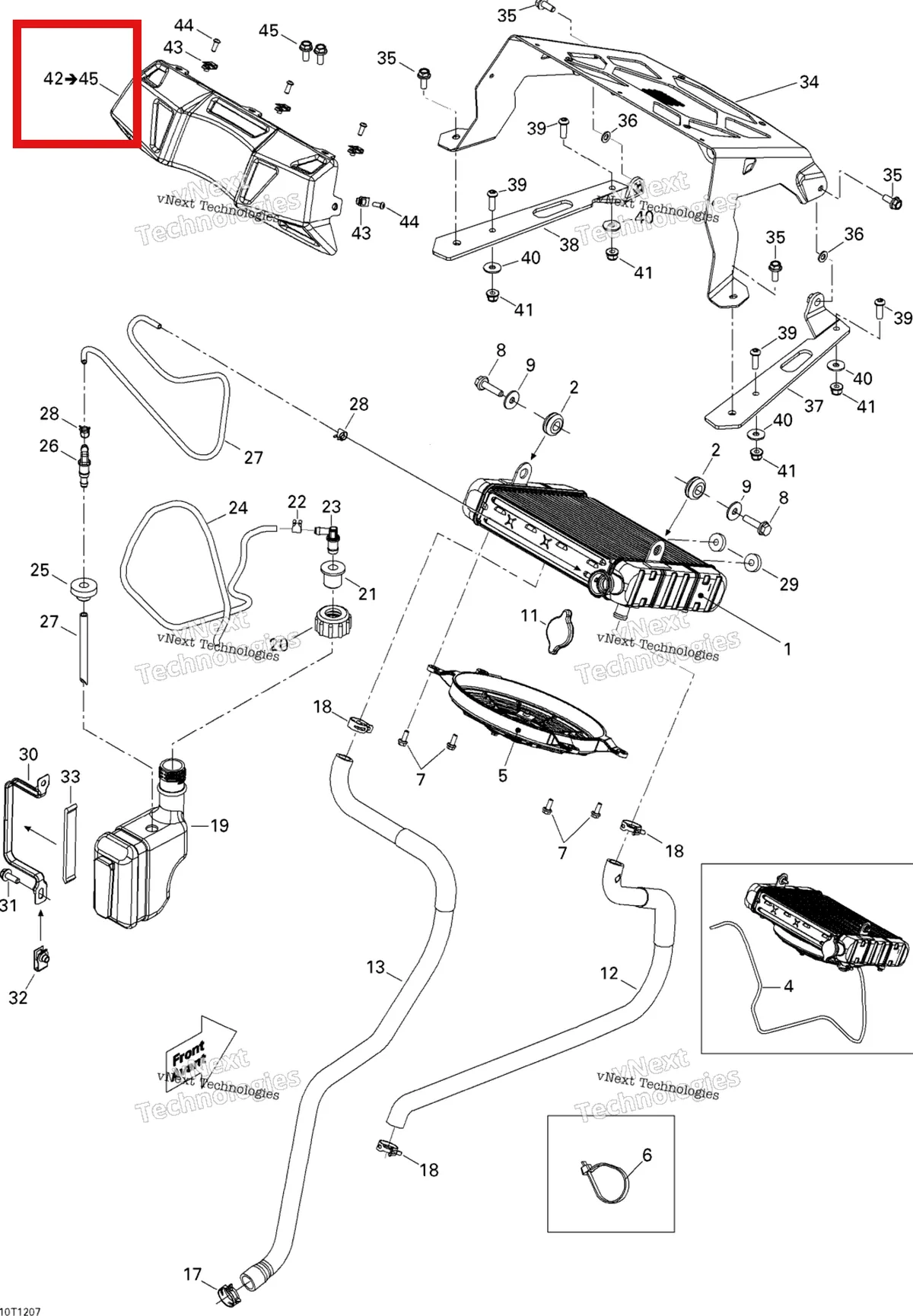 Деталь 703100288 на схеме узла 2012 Can-Am Outlander 800REFI Xmr Cooling System