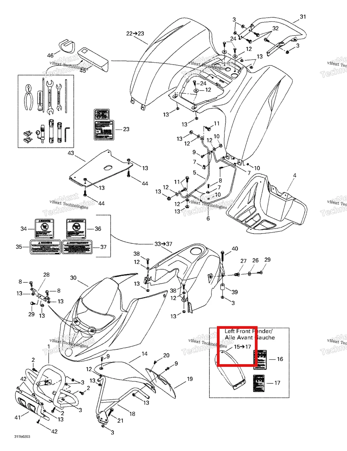 Деталь 703500126 на схеме узла 2002 Can-Am DS 650 Body