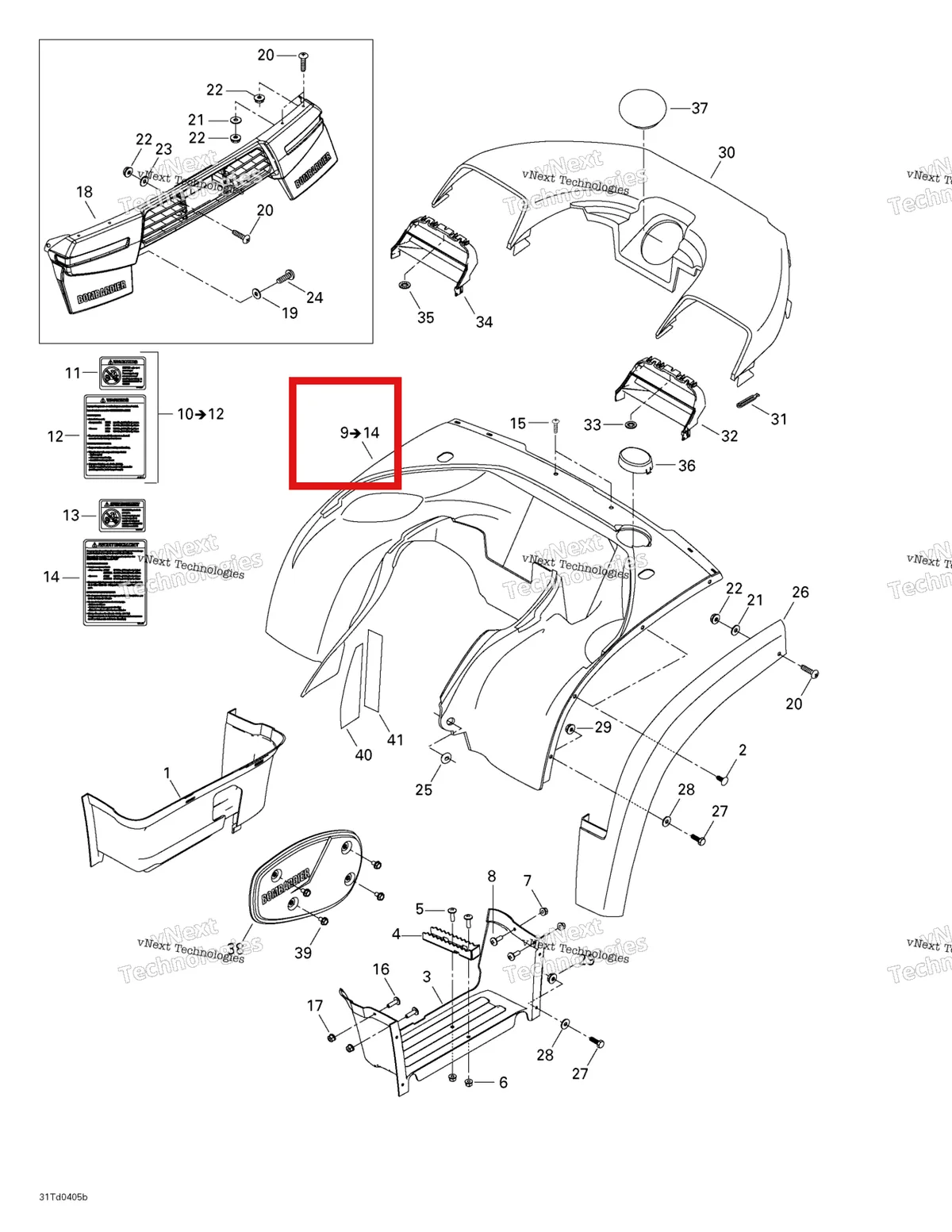 Деталь 703500146 на схеме узла 2004 Can-Am Quest STD Body And Accessories, Rear View